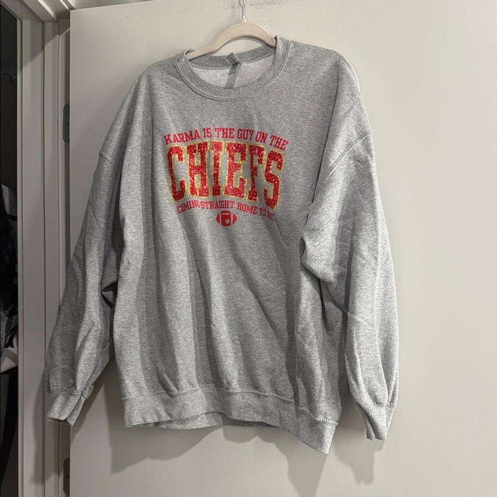 Karma is the guy on the chiefs sweatshirt